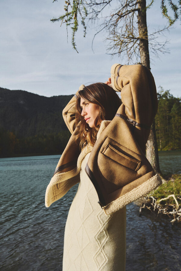 Springfield Cazadora doble faz contraste marr&oacute;n