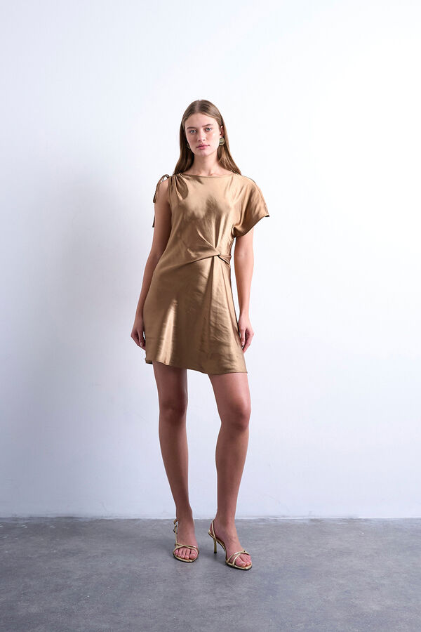 Topshop Vestido curto com manga assim&eacute;tricas cru