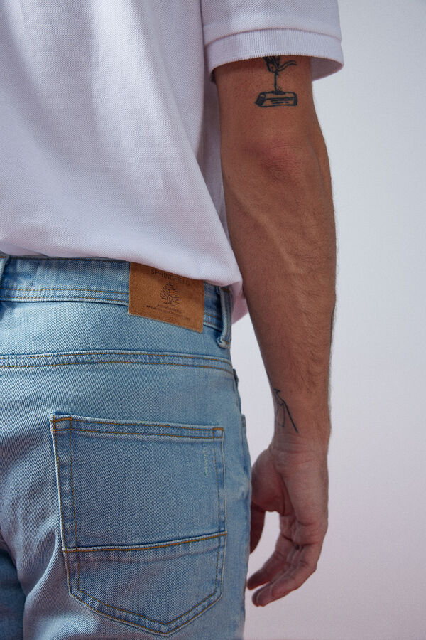 Springfield Jeans slim lavado claro turquesa