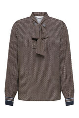 Only Blusa con lazada en el cuello negro