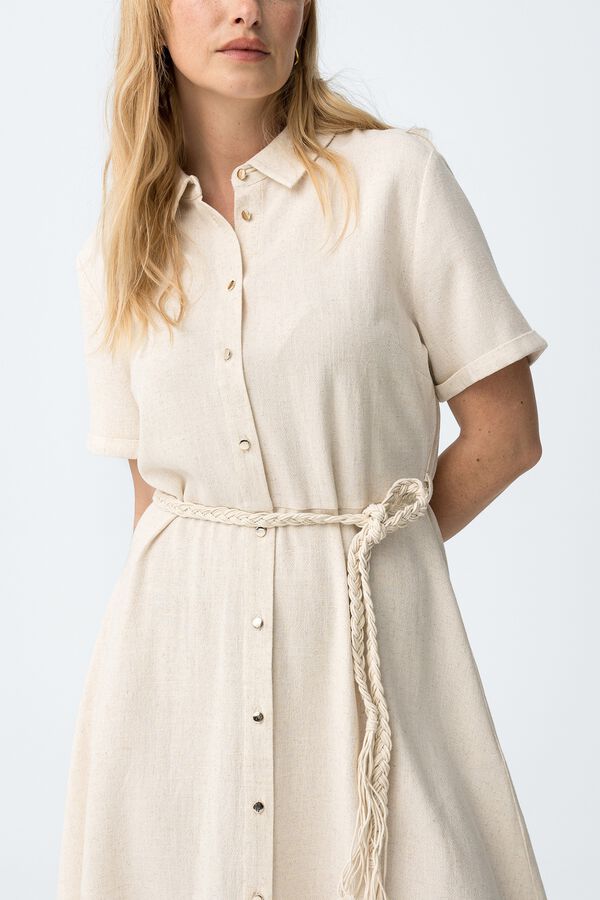 Tiffosi Vestido curto bot&otilde;es bege