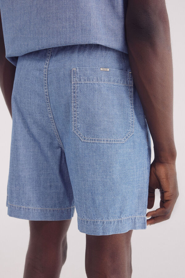 Springfield Bermuda jeans estilo praia larga azul