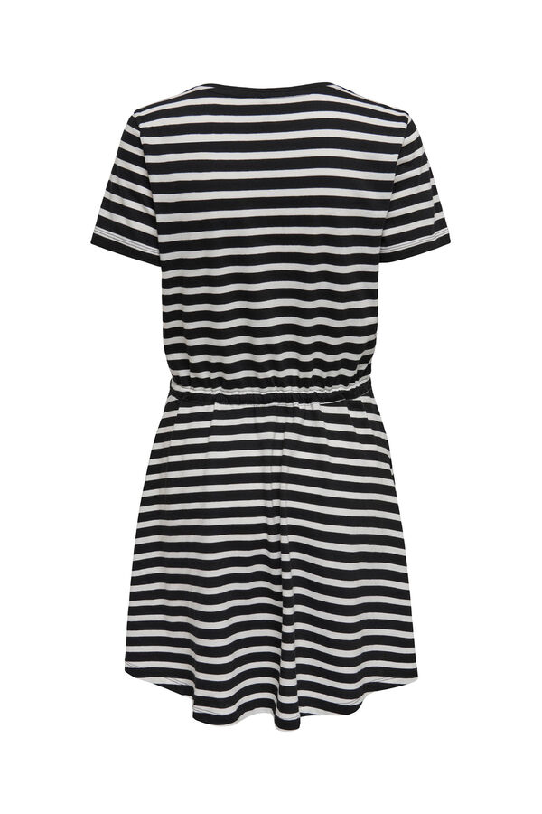 Only Vestido curto corte regular decote em V preto