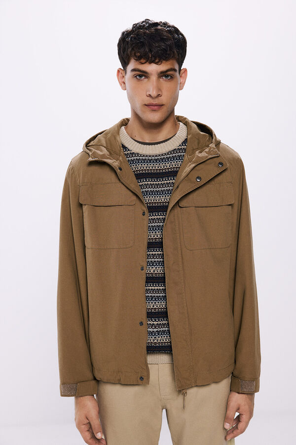 Springfield Parka algod&atilde;o castanho