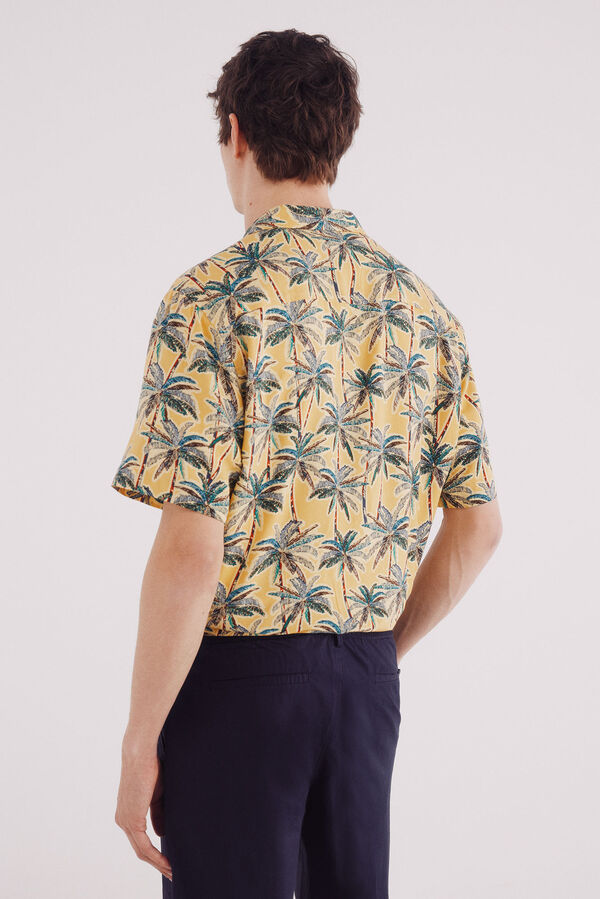Springfield Camisa de manga curta de viscose estampado estampado