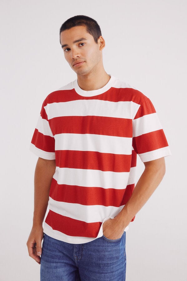 Springfield Camiseta raya roja ancha rojo