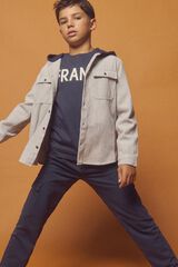 Springfield Kids Camisa franela capucha ni&ntilde;o gris