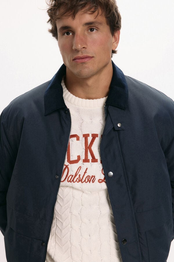 Only & Sons Casaco de gola de veludo cotel&ecirc; azul