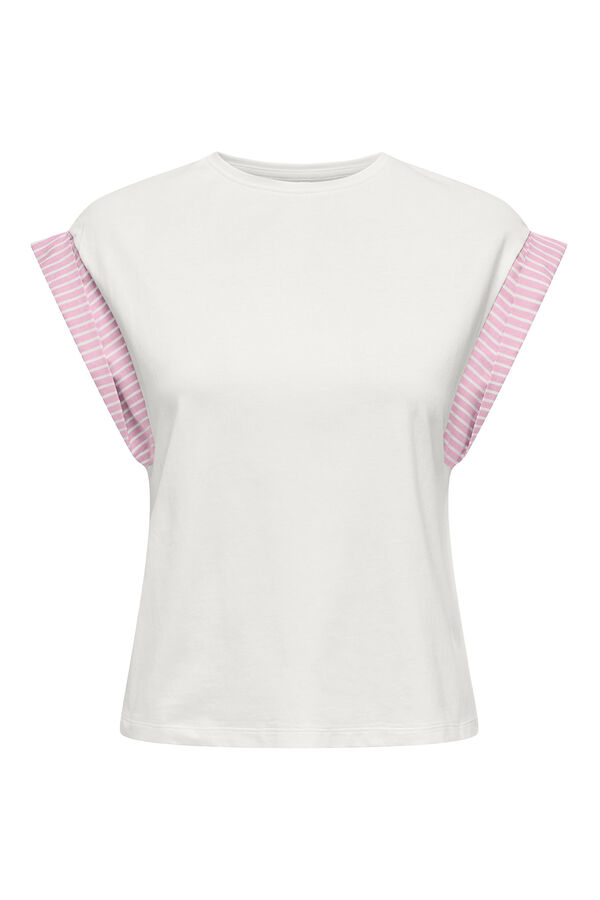 Only T-shirt de manga curta bege