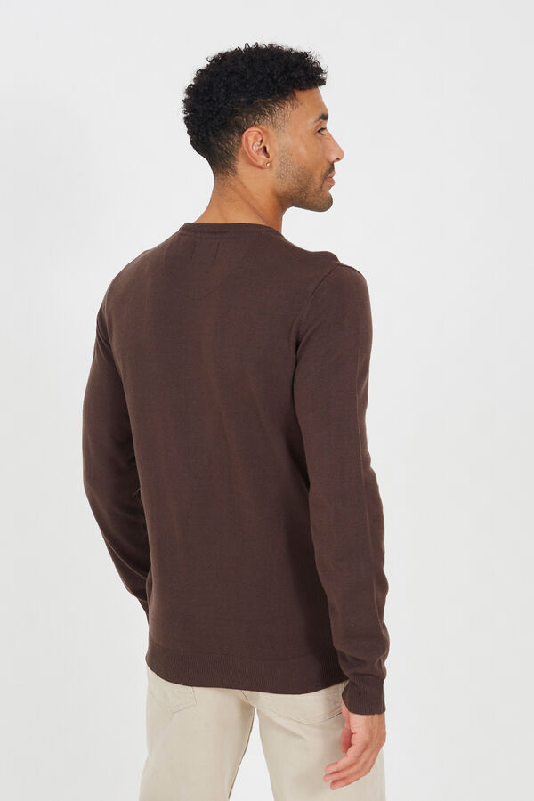 Brave Soul Jersey cuello redondo marr&oacute;n