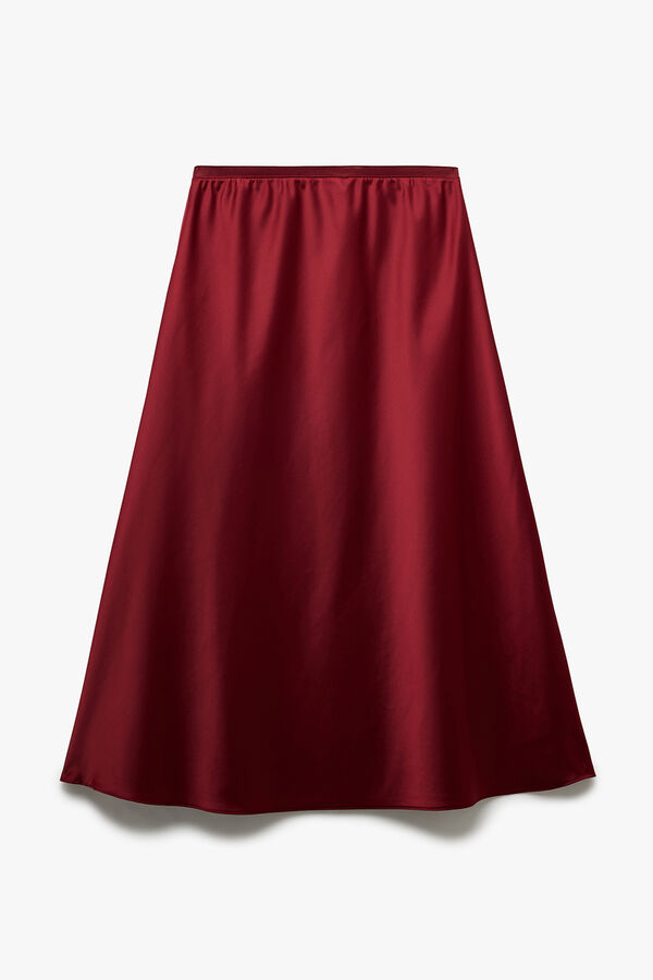 Koton Saia midi de saia regular com cintura padr&atilde;o vermelho