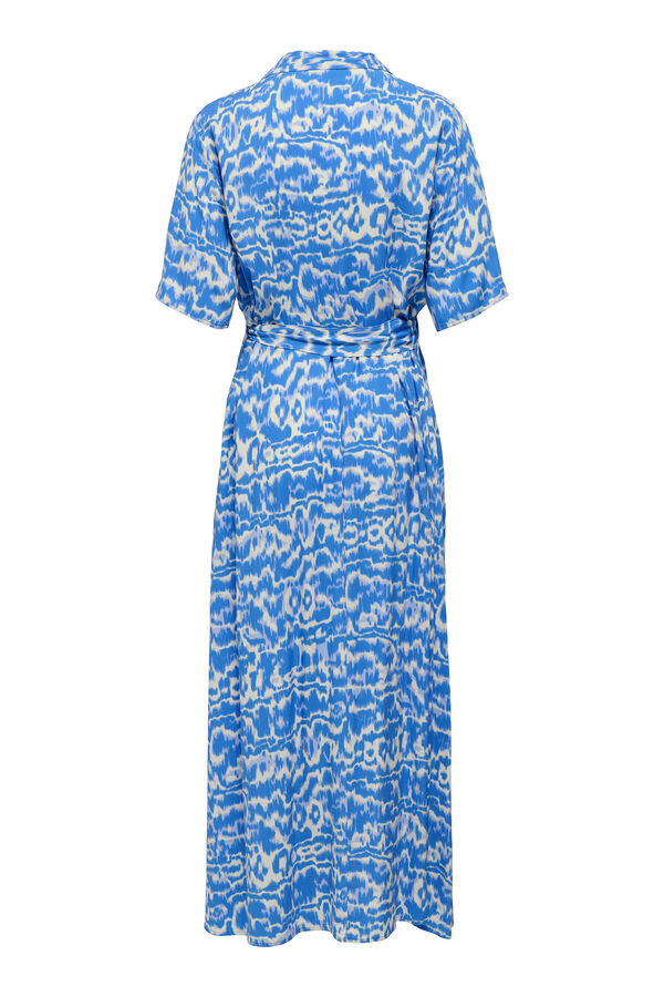 JDY Vestido midi camisero azul