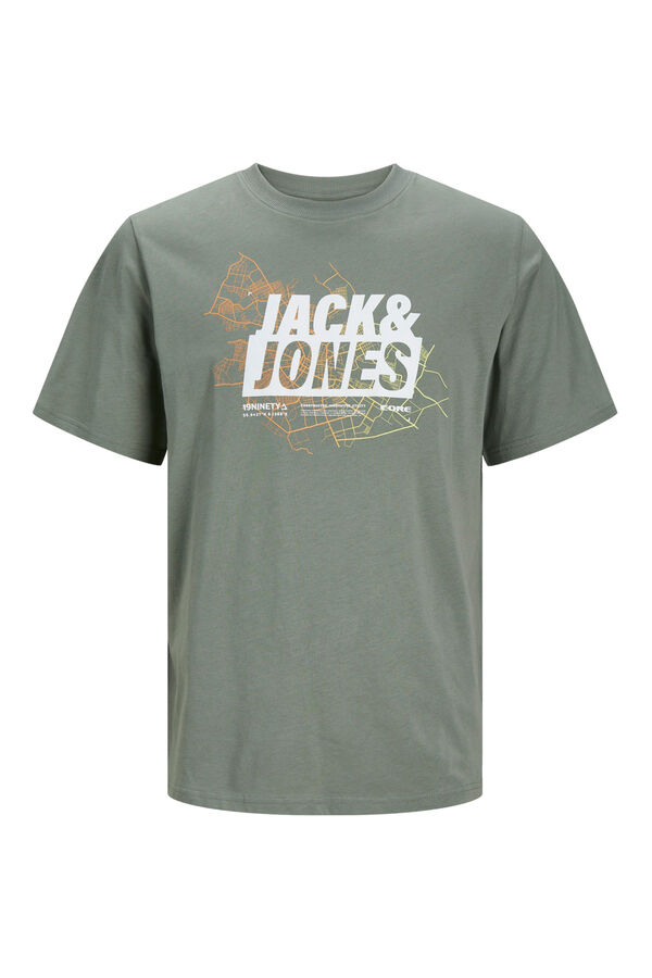 Jack & Jones PLUS T-shirt de algod&atilde;o manga curta com logo frontal PLUS verde