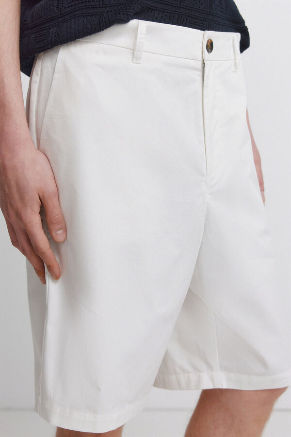 Springfield Bermudas de algod&atilde;o relaxed fit branco