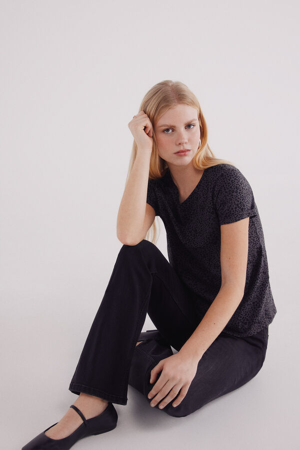 Springfield T-shirt animal print cinzento