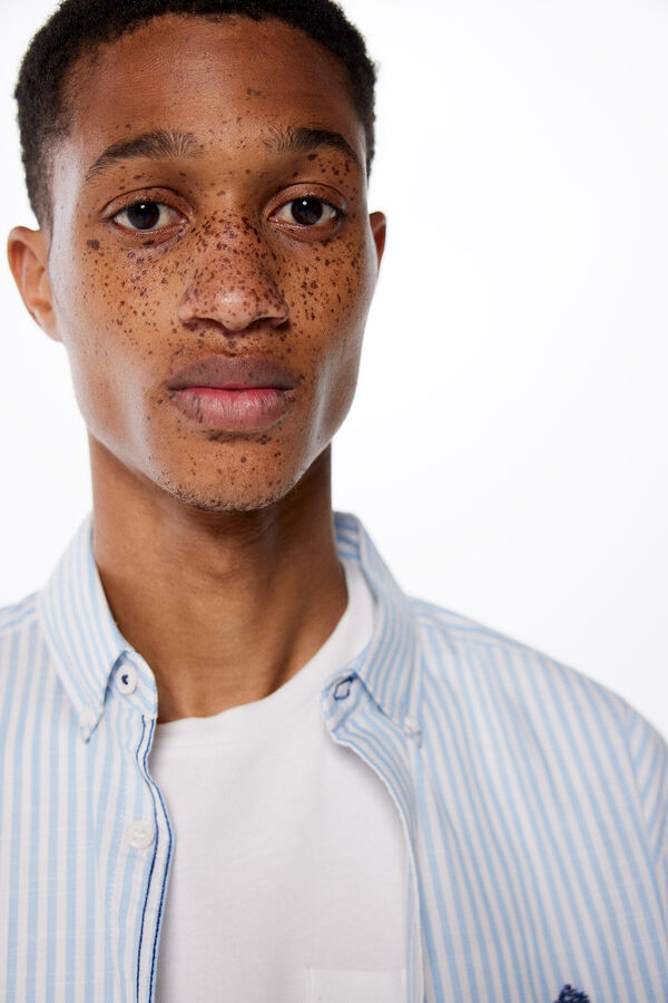 Springfield Camisa polera ligera rayas azul