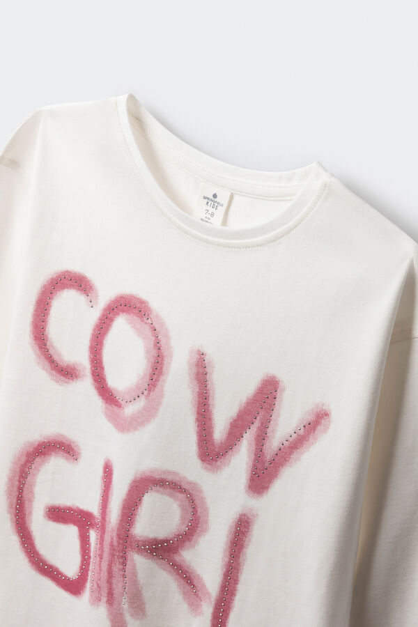 Springfield Kids Camiseta cowgirl ni&ntilde;a marfil