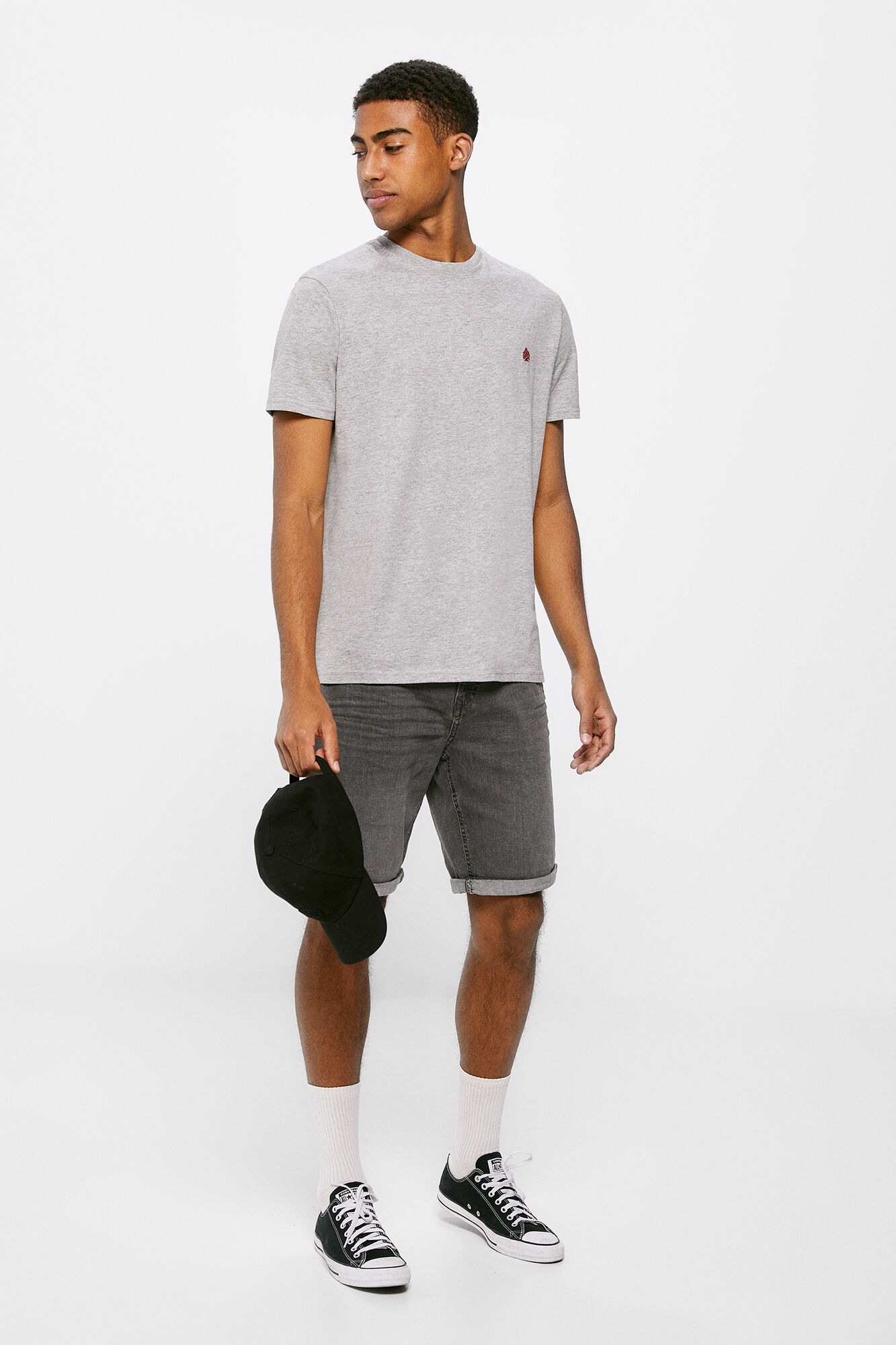 Springfield Bermuda vaquera regular negra muy lavada