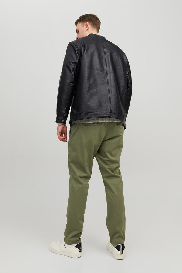Jack & Jones PLUS Casaco biker efeito pele PLUS preto