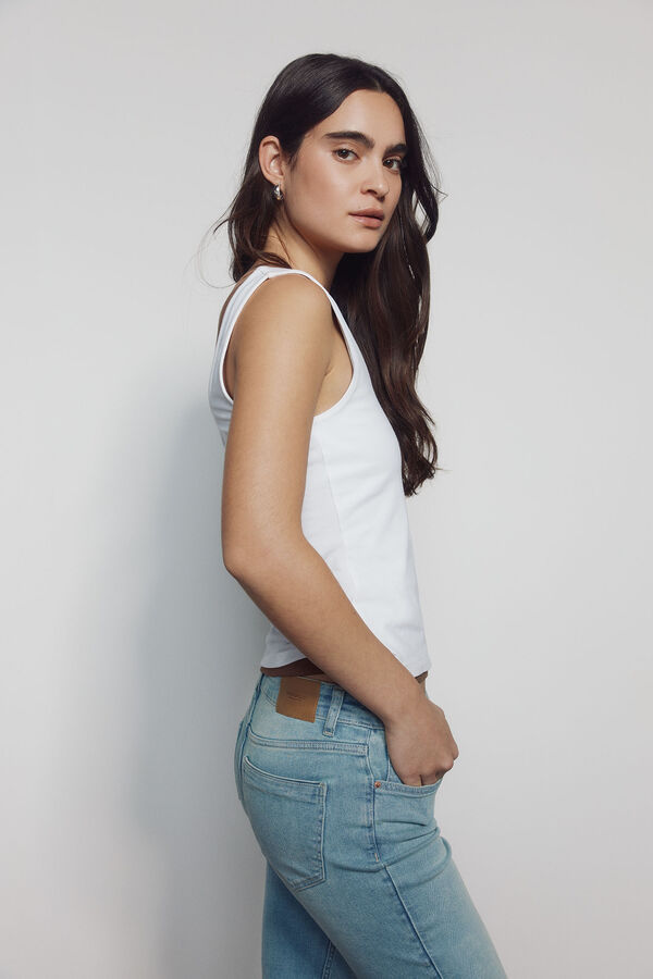 Springfield Jeans cintura m&eacute;dia flare  azul