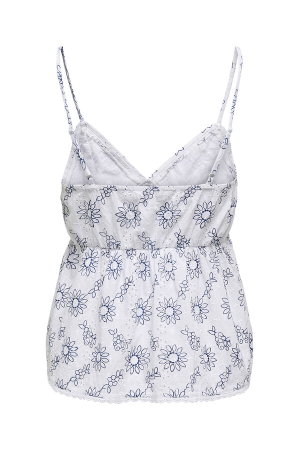 Only Blusa bordados perforados blanco