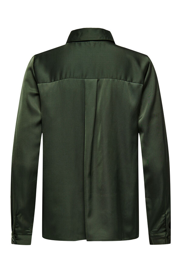 Only camisa de cetim bege