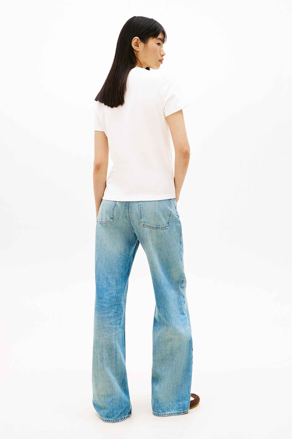 Tommy Jeans T-shirt regular manga curta bege