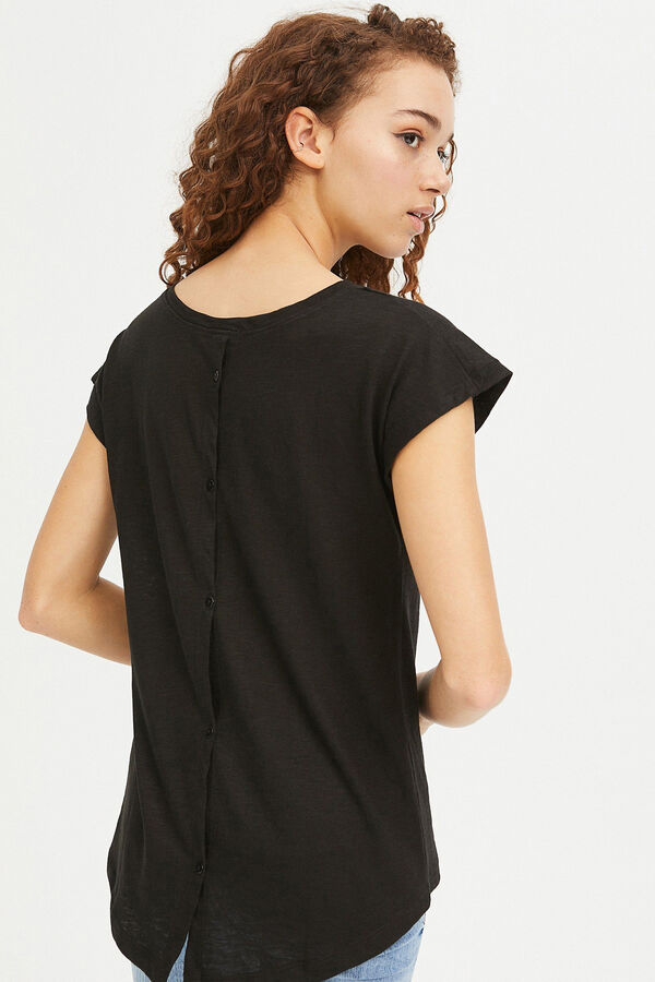 Inside Camiseta Botones Espalda negro