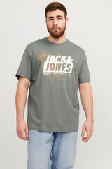 Jack & Jones PLUS T-shirt de algod&atilde;o manga curta com logo frontal PLUS verde