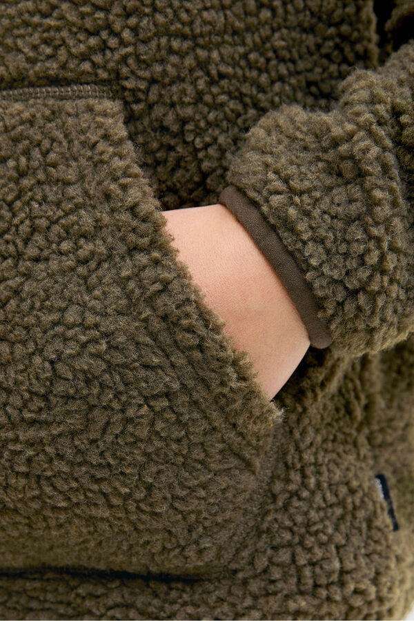 Jack & Jones Junior Sudadera Teddy con capucha verde