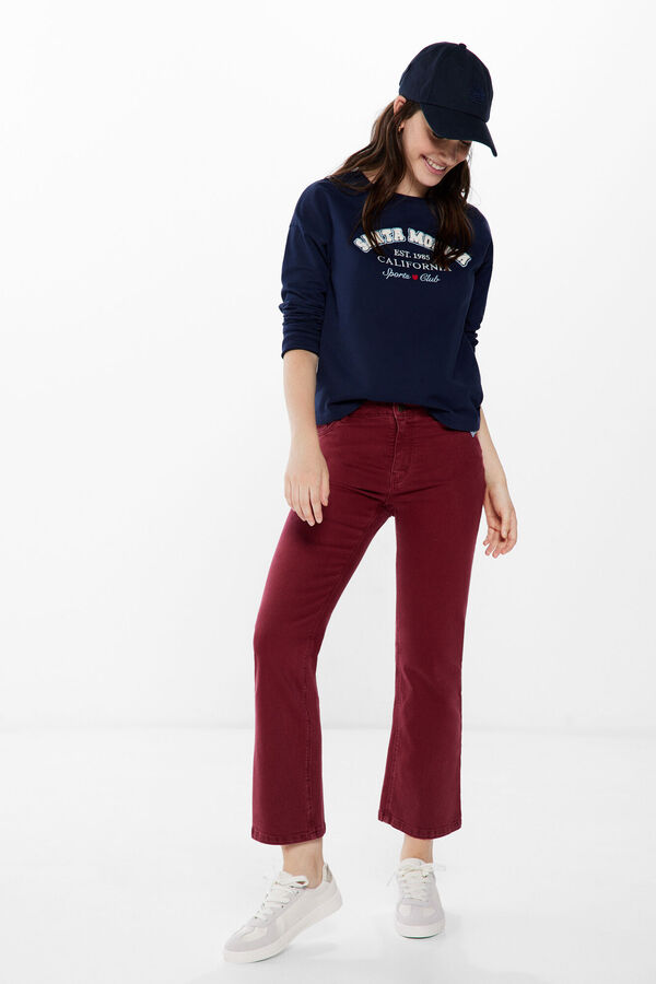 Springfield Jeans Color Kick Flare burdeos