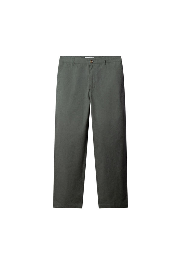 Springfield Pantal&oacute;n lino straight fit kaki