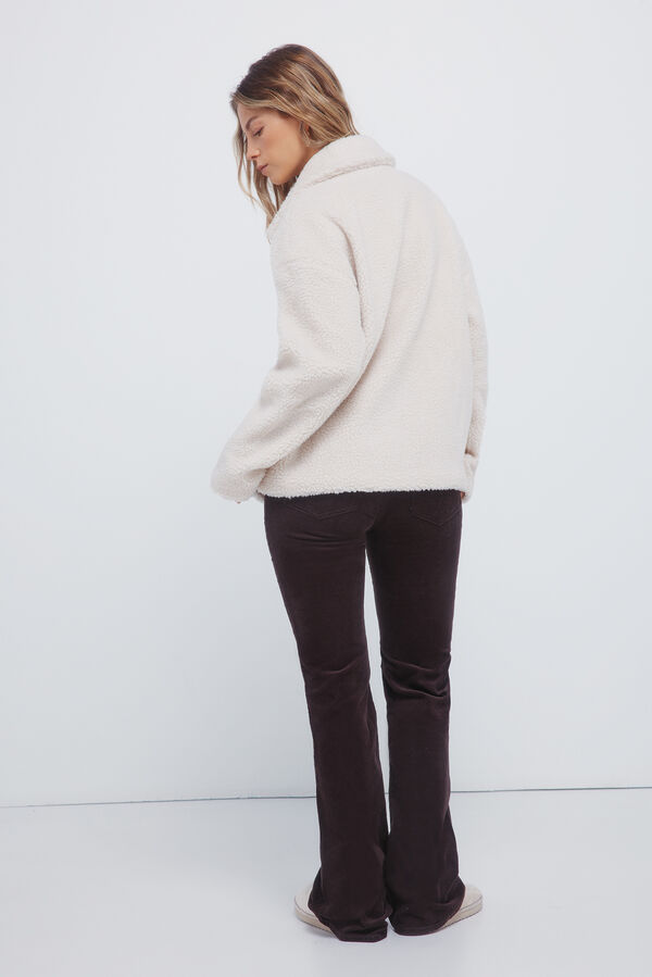 Springfield Pantalones pana low flare marr&oacute;n