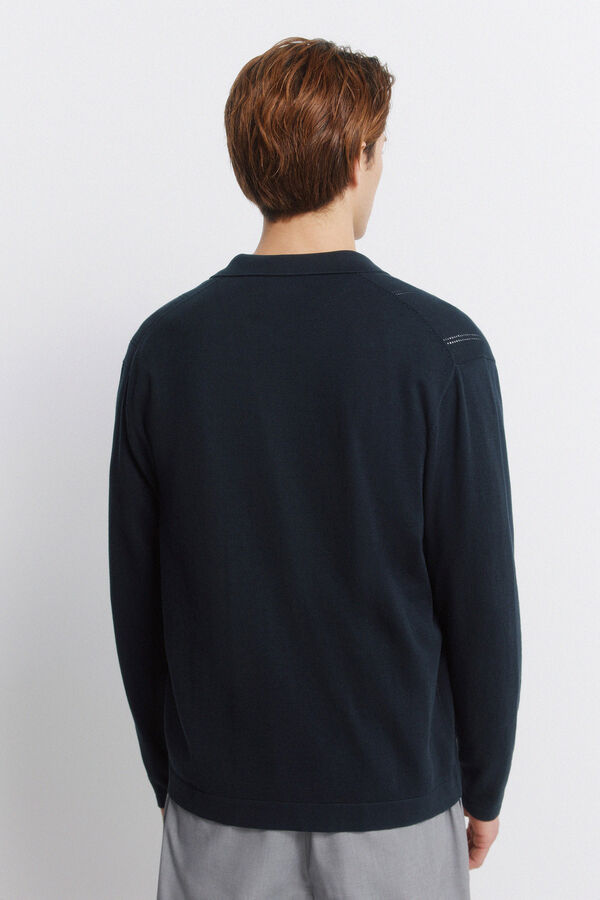 Springfield C&aacute;rdigan botones cuello polo azul