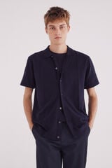 Springfield Cardigan de riscas manga curta verticalmente azul