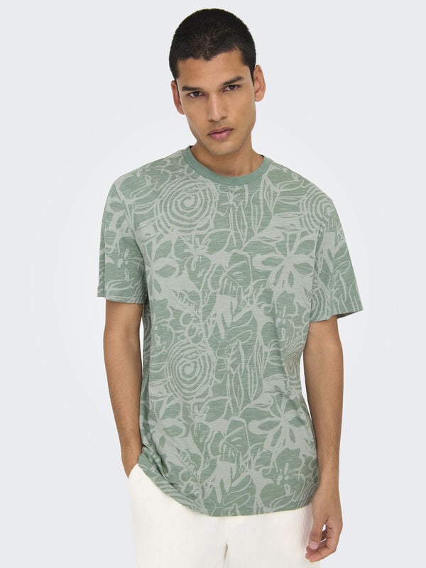 Only & Sons T-shirt de manga curta estampada verde