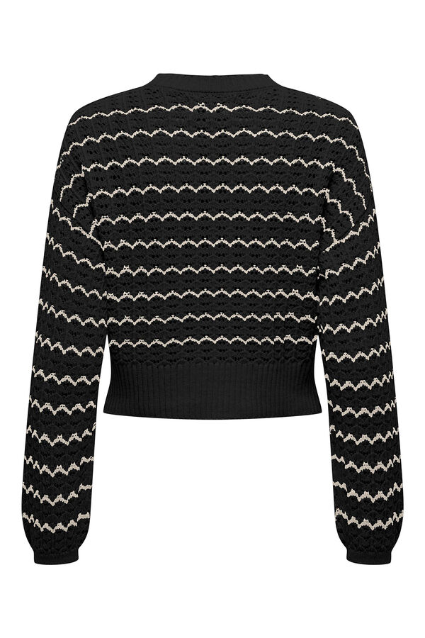 Only Camisola de malha curta canelada preto