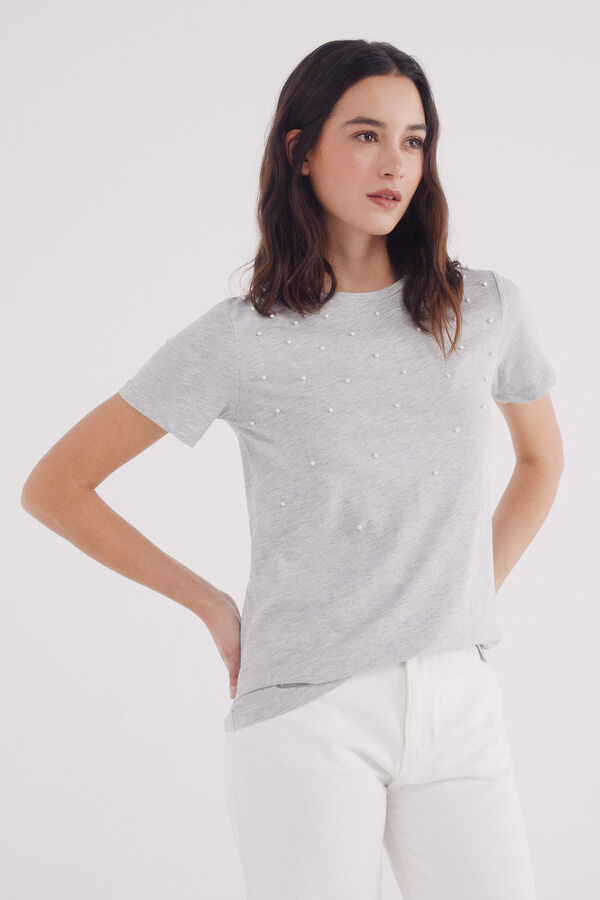 Springfield Camiseta perlas gris