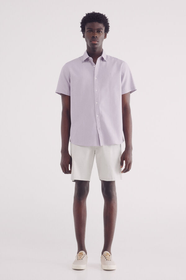 Springfield Camisa manga corta estructura bicolor fucsia