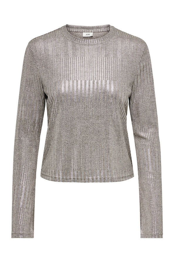JDY Top de manga larga y cuello redondo gris