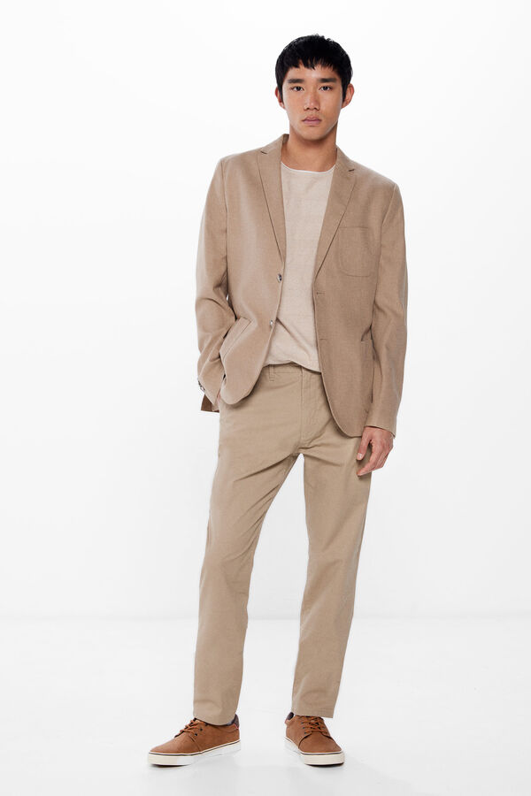 Springfield Blazer linho-algodão castanho