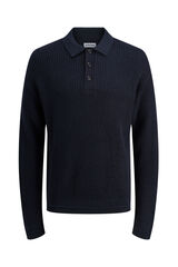 Jack & Jones Polo de malha com gola abotoada azul