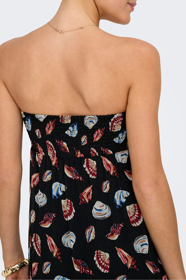 Only Vestido largo palabra de honor negro