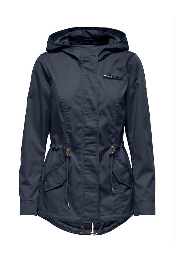 Only Parka com capuz azul
