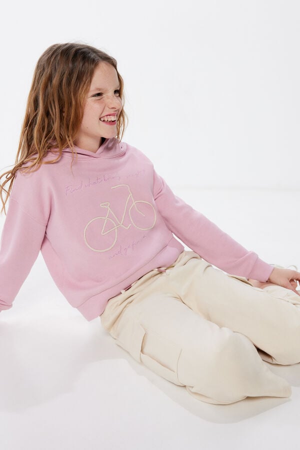 Springfield Kids Sweatshirt capuz bicicleta menina rosa