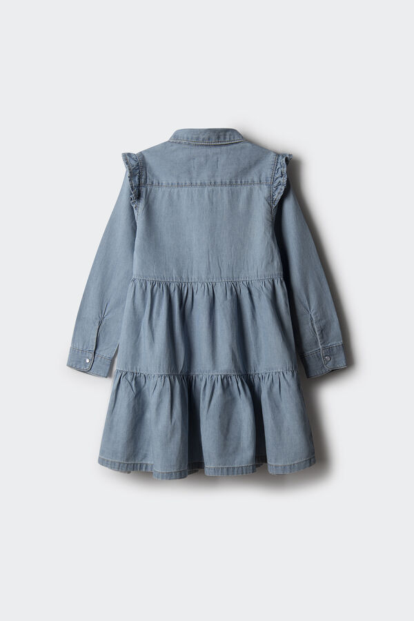 Springfield Kids Vestido denim menina azul