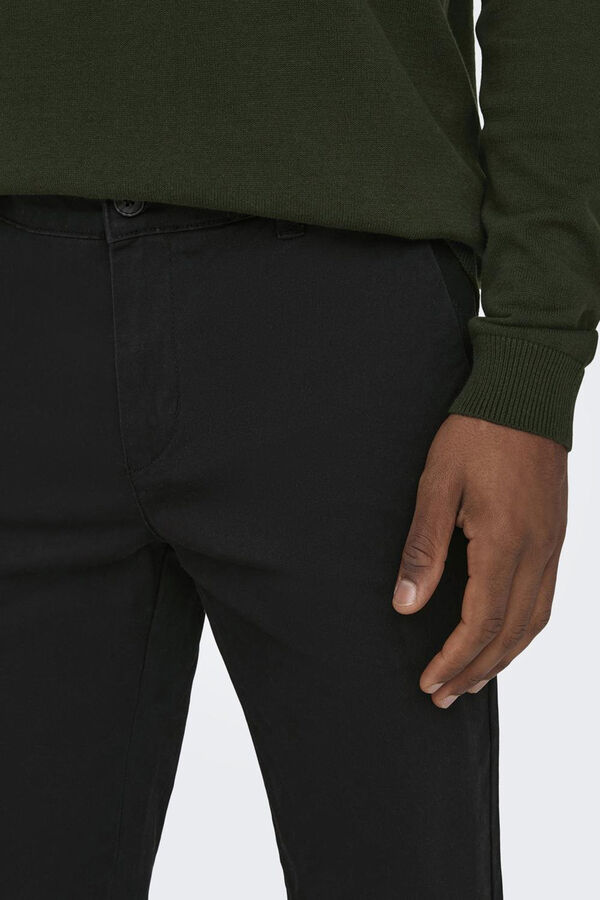 Only & Sons cal&ccedil;as chino slim fit masculinas cinzento