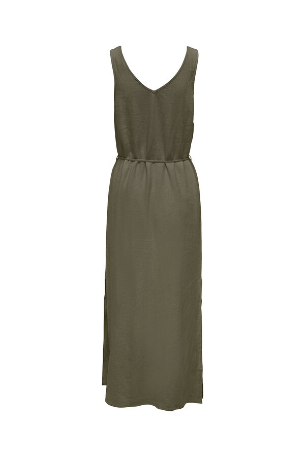 JDY Vestido comprido em linho verde