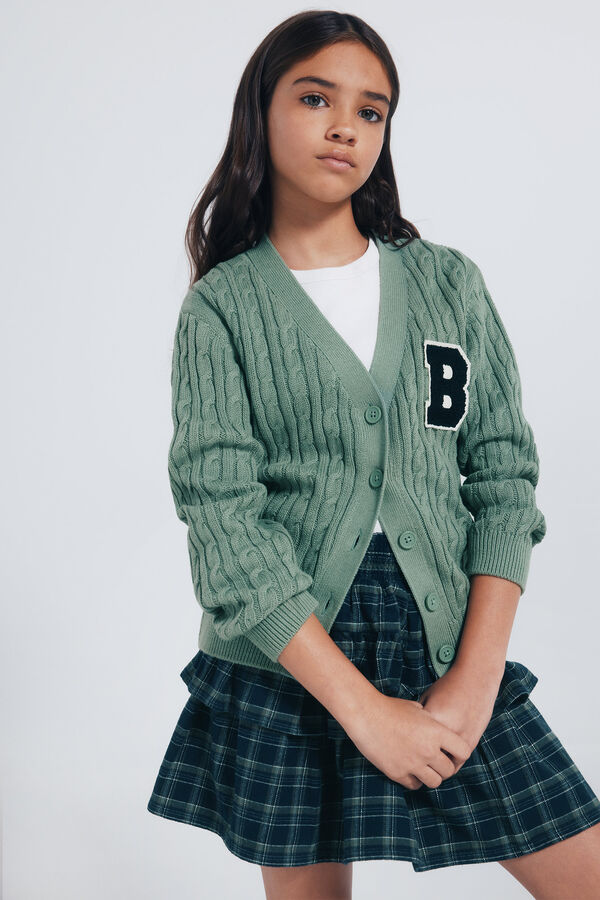 Springfield Kids Cardigan universit&aacute;rio feminino verde