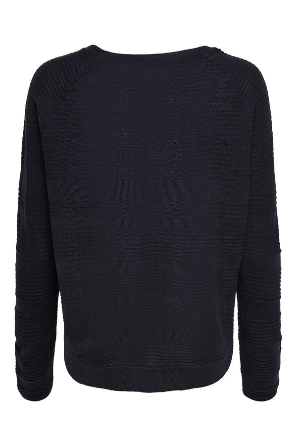 Only Jersey de manga larga y cuello redondo azul